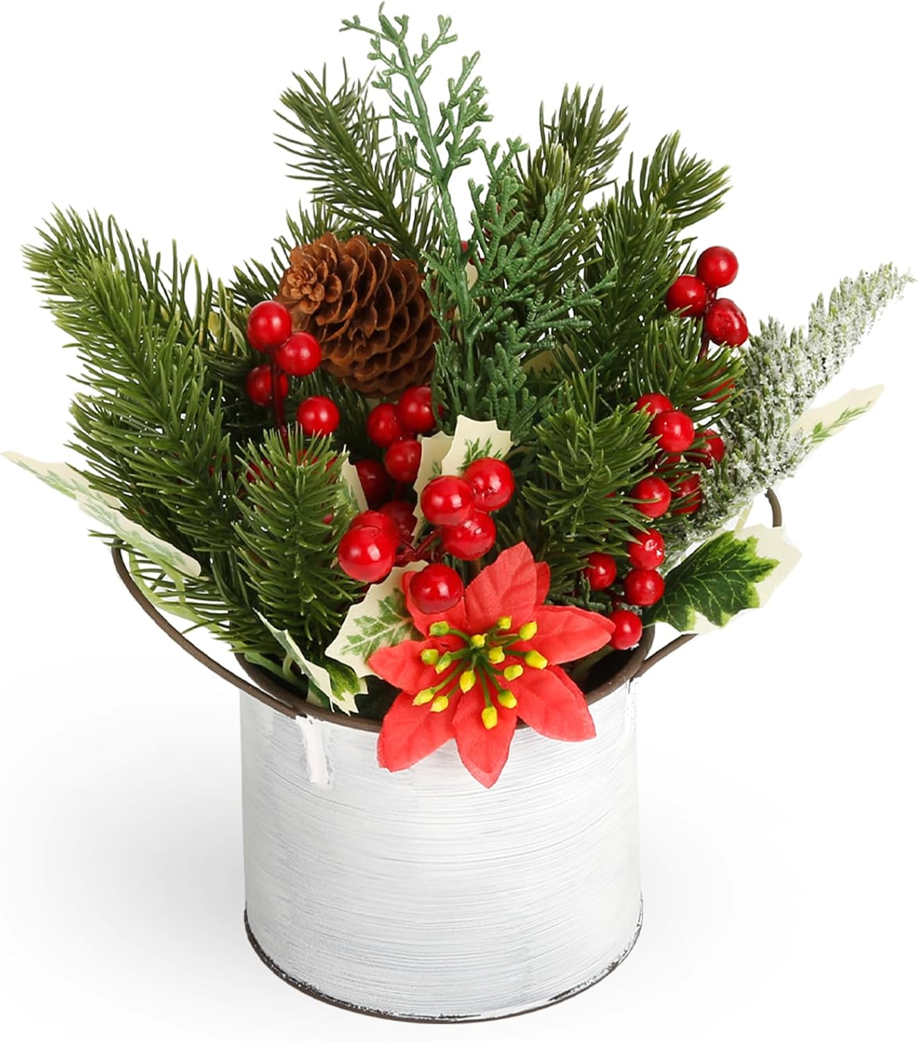 Omldggr Christmas Potted Plants Centerpieces, 11 Inch