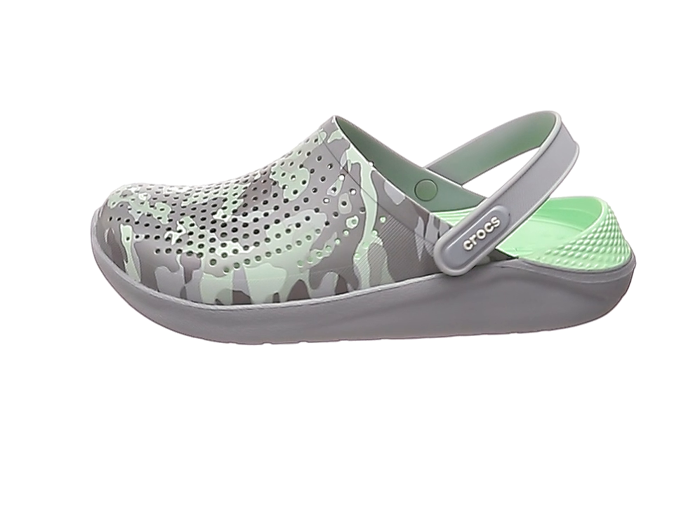 light grey neo mint crocs