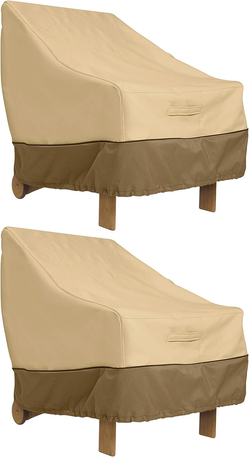 Classic Accessories Veranda Water-Resistant 31.5 Inch Adirondack Chair Cover, 2-Pack