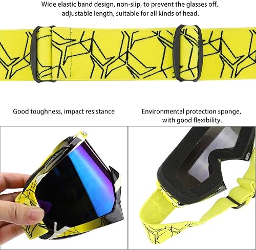 Miniatura 5 de JAMIEWIN - Gafas de motocross ATV, motocicleta UTV MX OTG, gafas de ciclismo, todoterreno anti UV a prueba de polvo, antiniebla, gafas de esquí para