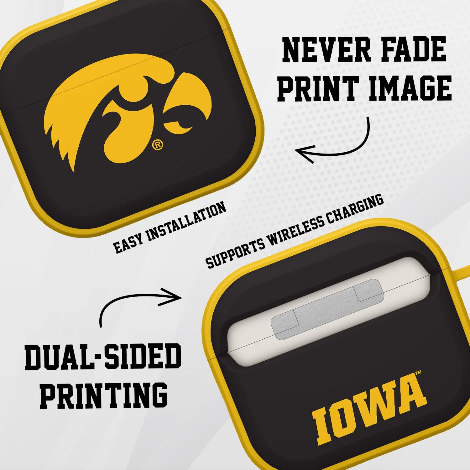 Affinity Bands Iowa Hawkeyes HDX Case Cover Compatible with Apple AirPods Gen 3 (Classic)