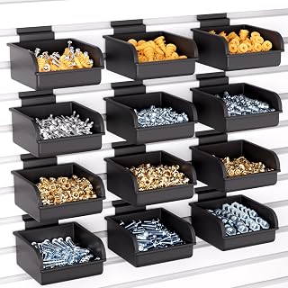 INCLY 12 Pack Slatwall Bins with Hooks, Plastic Slatwall Accessories Bins