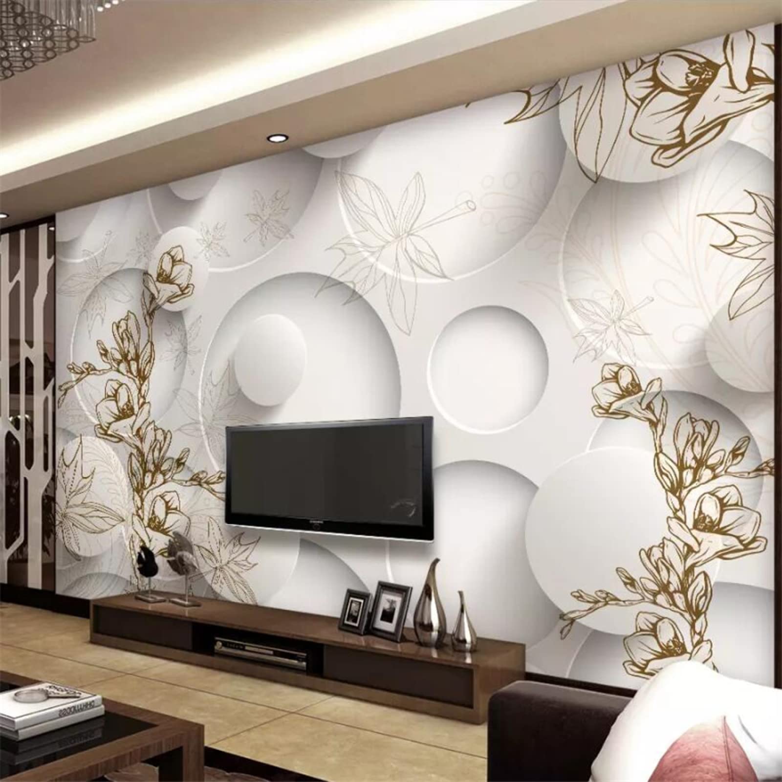 Tapeta ścienna abstrakcyjna i kwiaty szer. 400 x wys. 280 cm mural ścienny 3D tapeta naklejki do salonu sypialni niesamoprzylepne