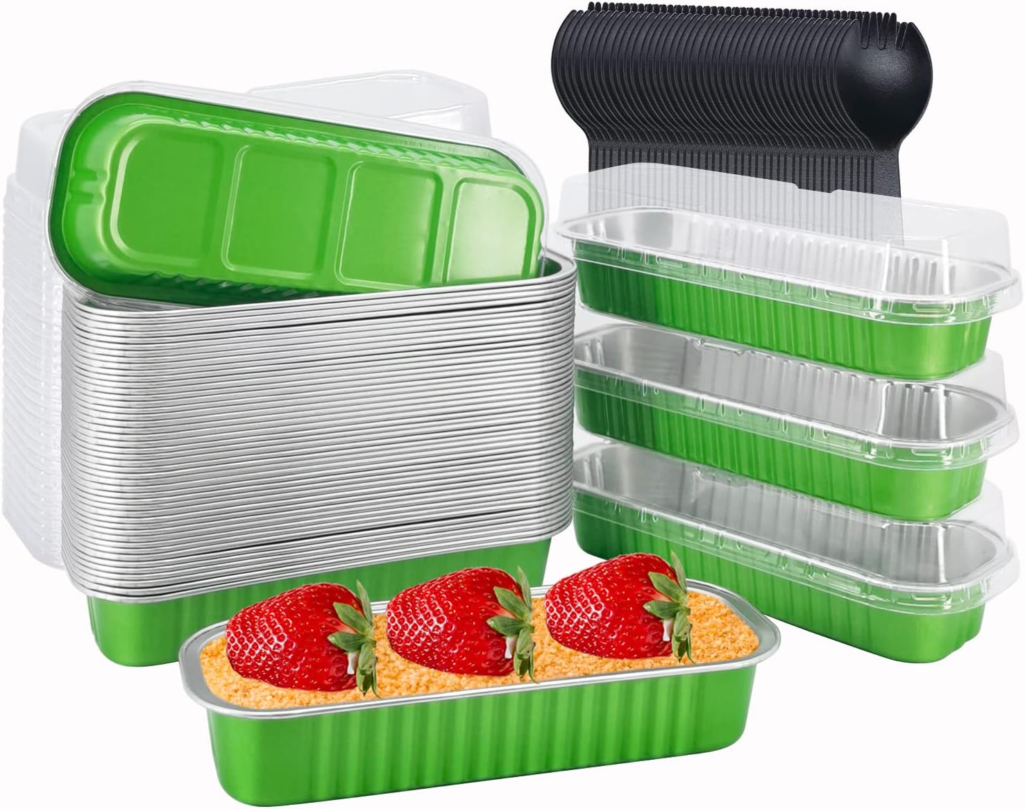 LNYZQUS 50 Pack Aluminum Baking Pans With Lids, 6.8oz Mini