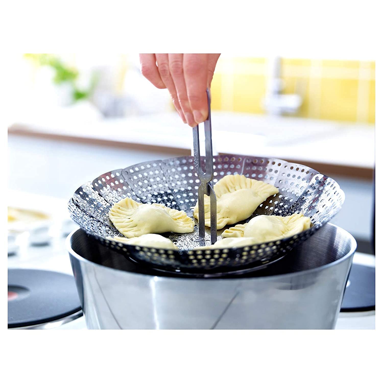 Portible Stainless Steel Steamer Instant Pot Accessories for Food and Vegetable, Premium Expandable Steam Basket to Fit Various. 2