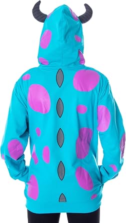 Disney Adult Unisex Monsters Inc. Sulley Character Costume Sweatshirt Zip Hoodie