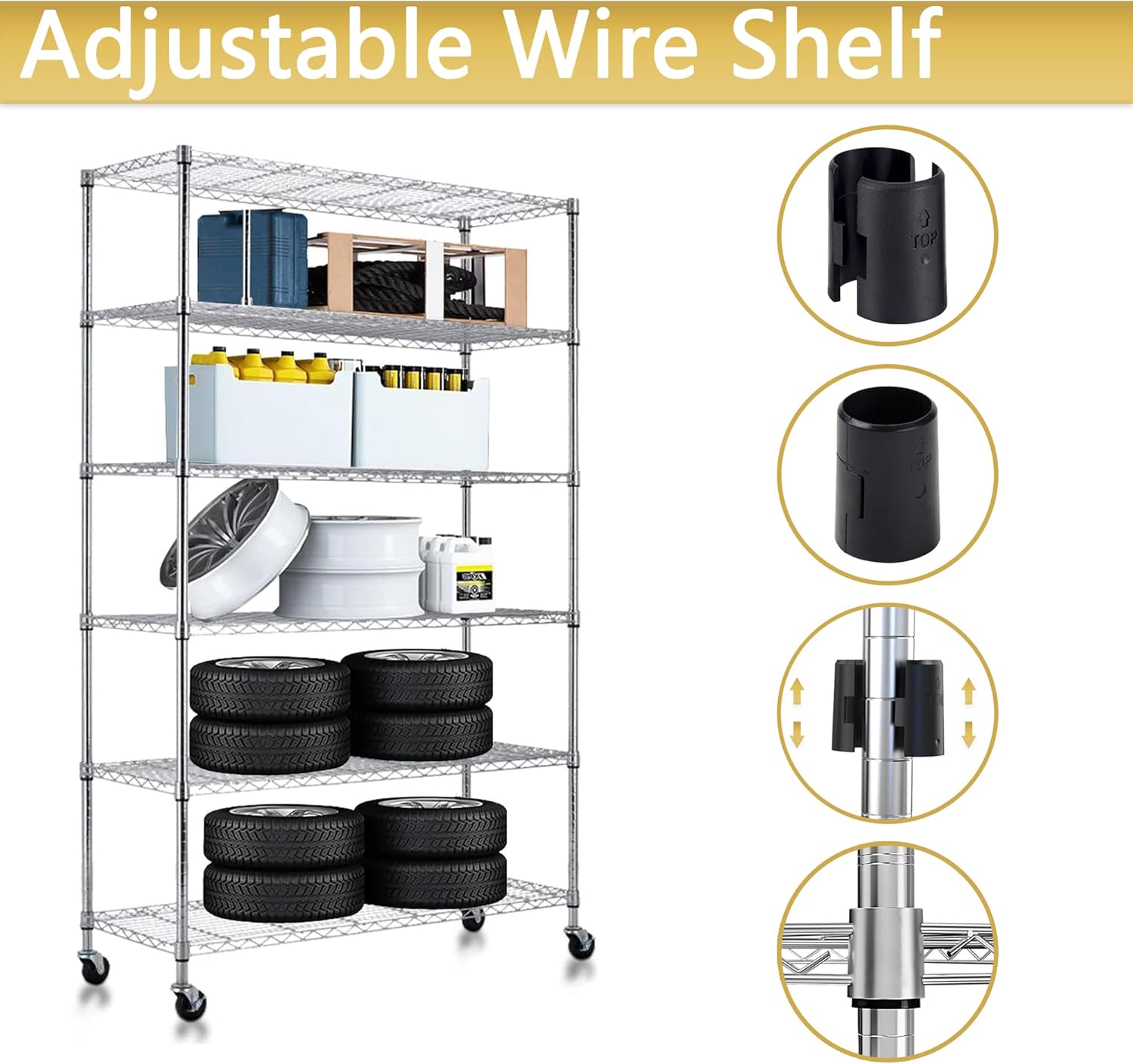 Wire Shelf Clips,26-Pack Wire Shelving Shelf Lock Clips for 1" Post Shelvings,Wire Shelf Storage Rack Adjustable Shelves Replace Clips,13 Pairs of Wire Rack Lock Clip - Image 4