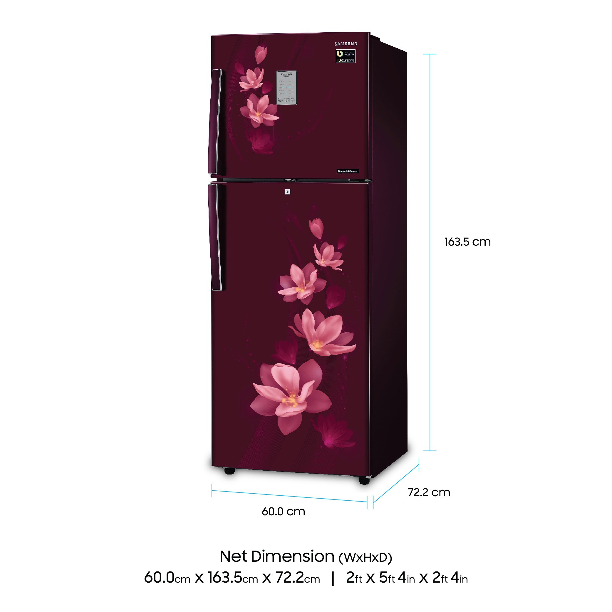 Samsung 321L 4 Star Frost Free Double Door Refrigerator