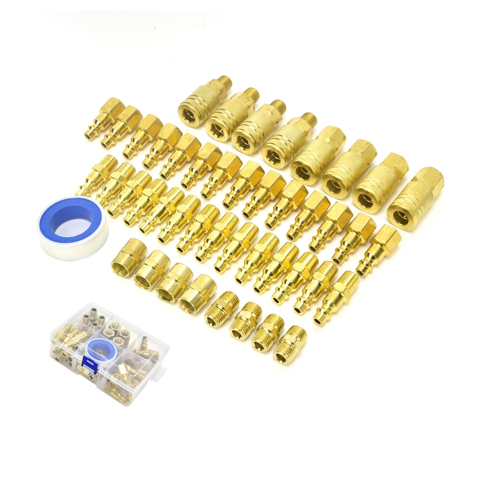 Juego De Emparejamiento Propulsado por Aire 45 Piezas A Granel Acoplamientos Atornillados 1/4NPT para Compresores Y Disposiciones Tuberías Juego Accesorios Condensador