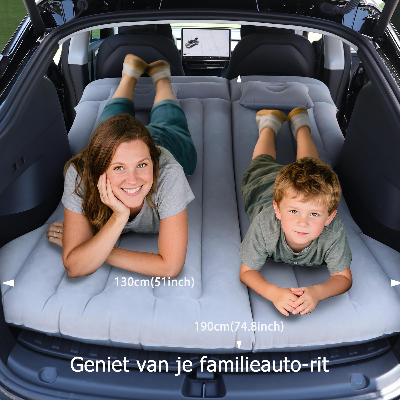 Colchón Inflable para Coche SUV para Camping Maletero Asiento Trasero Negro