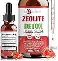Zeolite Detox Liquid Drops with B12, D3 &amp; Vitamin C – Pure Body Cleanse Support for Heavy Metals, Natural Zeolite Formula, Strawberry Watermelon Flavor, 60ml