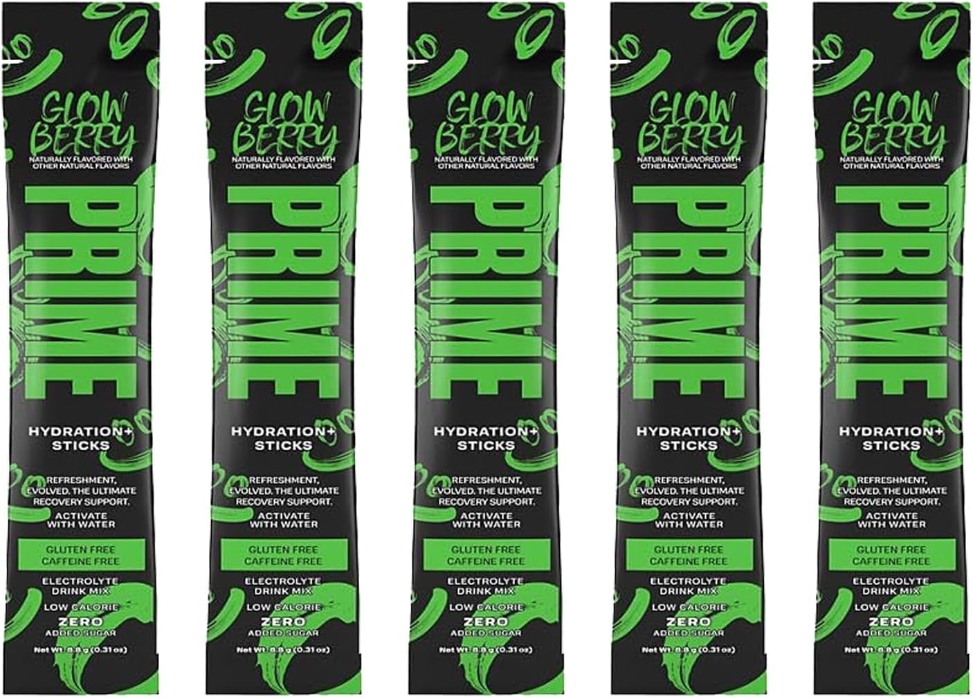 Hydration Sticks Prime Electrolyte Drink Mix Glowberry - 5 PACKETS - GARIZZE Box