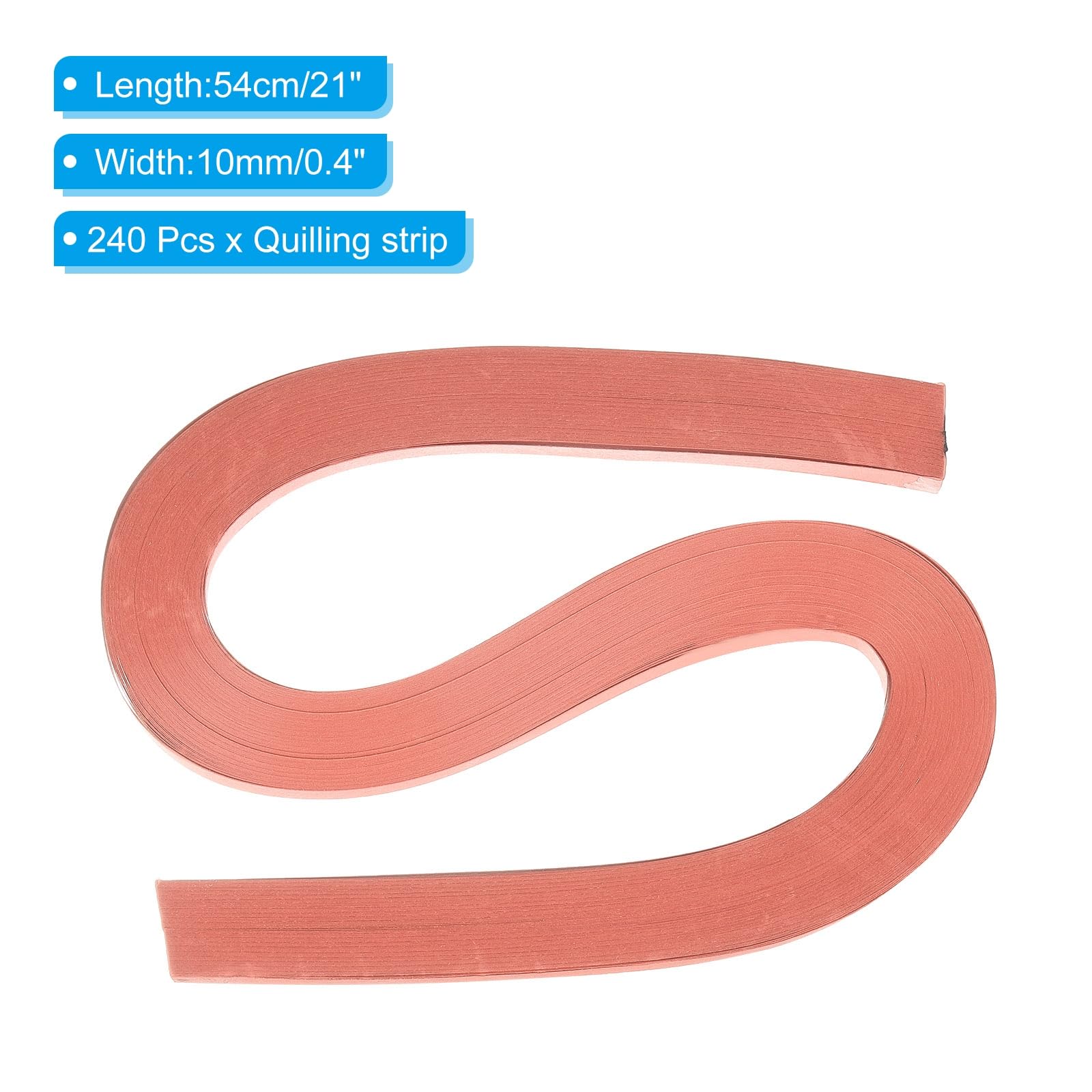 PATIKIL 240pcs Quilling Strips Paper 3/8"(10mm) 21"(54cm) Origami Paper Quilling Strip for Art DIY Craft Christmas Coral Pink - Image 2