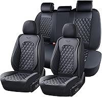 Vista 48 de Coverado Juego completo de fundas de asiento de automóvil, fundas de asiento de piel de napa para automóvil, protector de asiento de automóvil