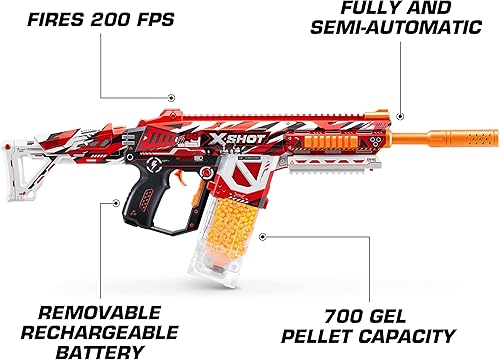 Miniatura 4 de XShot Hyper Gel HPG-700 - Lanzador de bolas de gel automático y semiautomático con 20 000 bolas Hyper Gel, cargador con capacidad para 700 bolas,