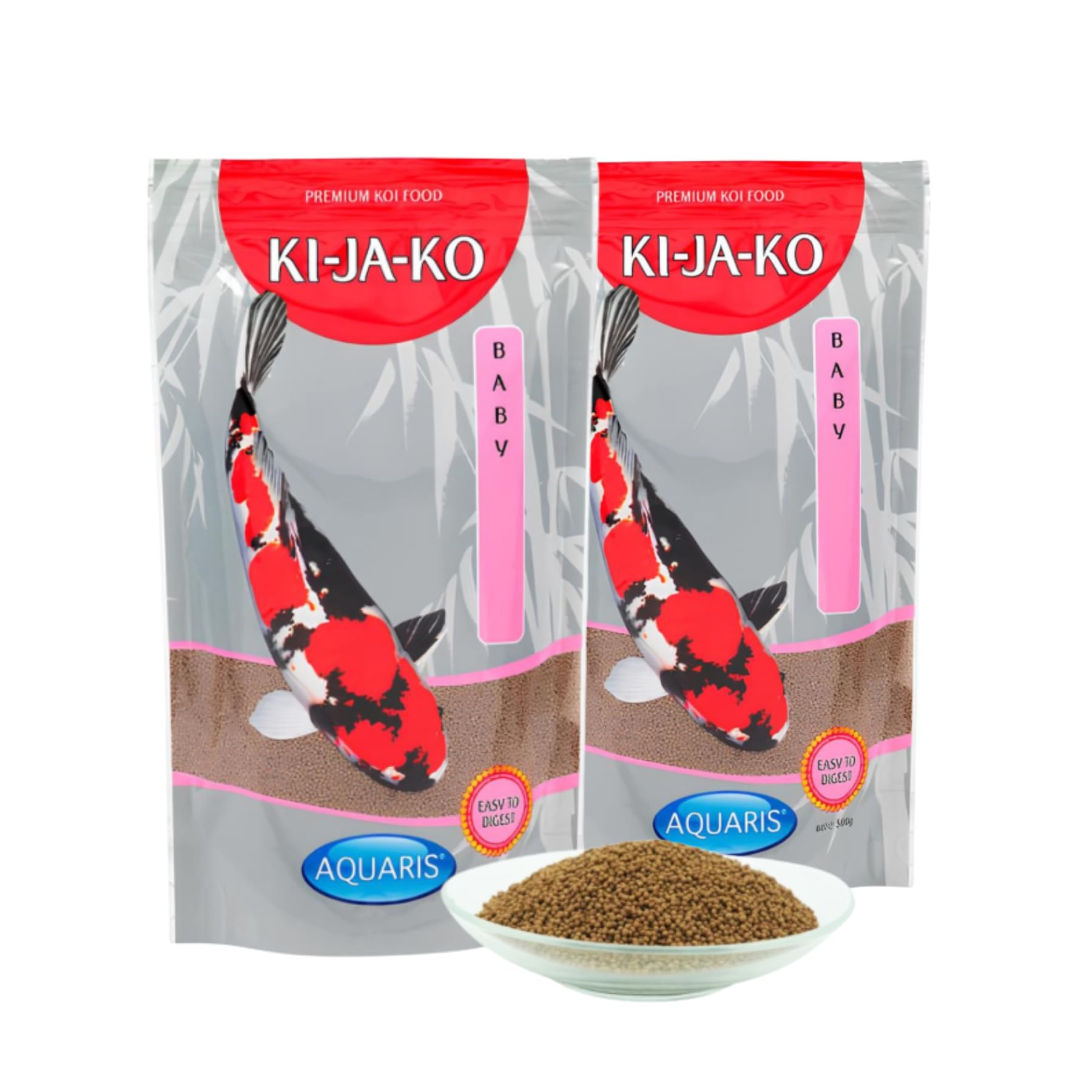 Comida Baby Koi para Jungkoi, Rica en proteínas Vegetales y de Pescado para un Crecimiento Saludable. Pellets para jóvenes Koi, Apoyo digestivo, Colores Fuertes, 1 kg/2 mm (2 × 500 g)
