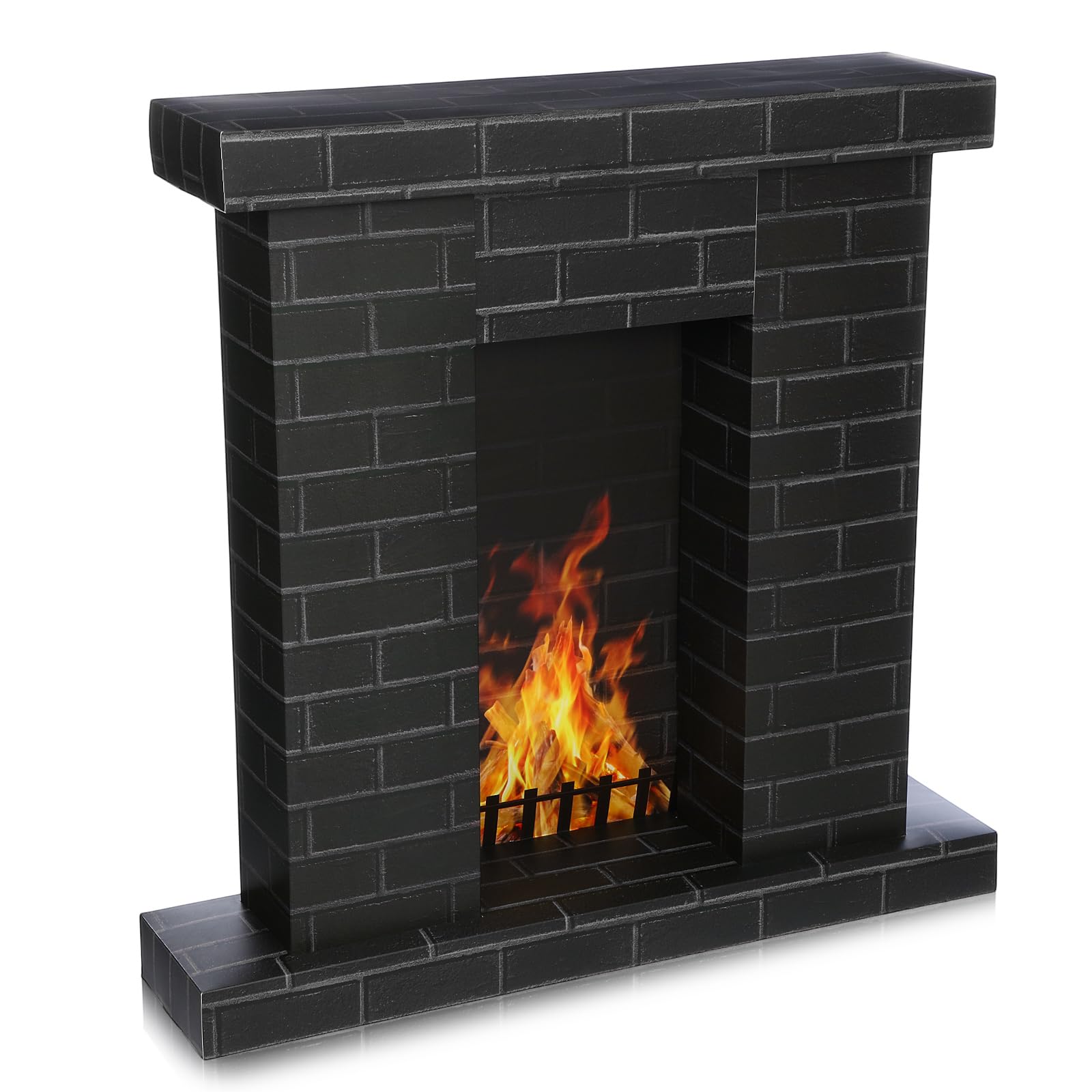 AmazingSpark Weihnachtskamin Karton 3D Fake Kamin Dekor Schwarz