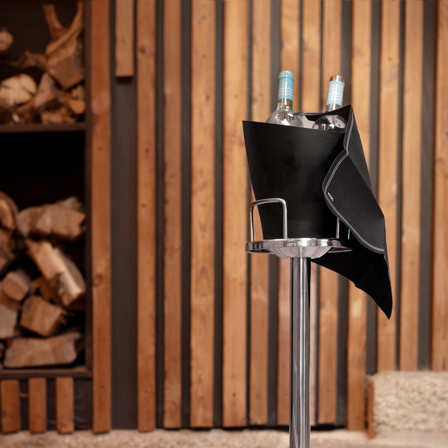 KOALA Pie de Cubitera de Acero Inoxidable para Vino y Champán | Soporte estable compatible con cubiteras y champaneras de Ø20 cm, ideal para hostelería, catering y eventos