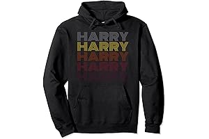 Harry Styles Merch Hoodie: First Name Harry Retro Pattern