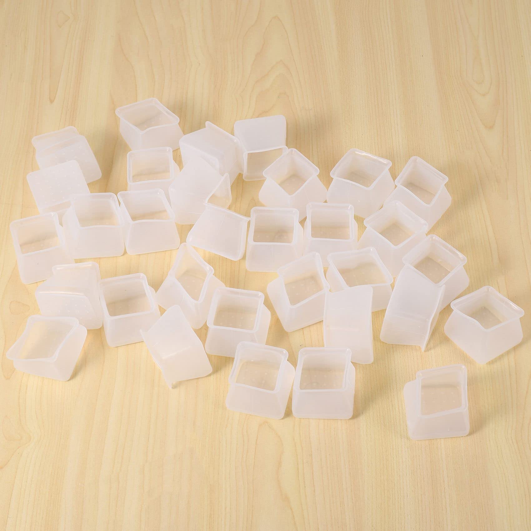 Oiiwowi 32Pcs Furniture Silicon Protection Cover, Square Silicone Chair Leg Floor Protectors - Image 3