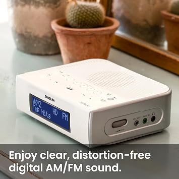 Sangean HDR-15 HD AM/FM Clock Radio with USB Charging