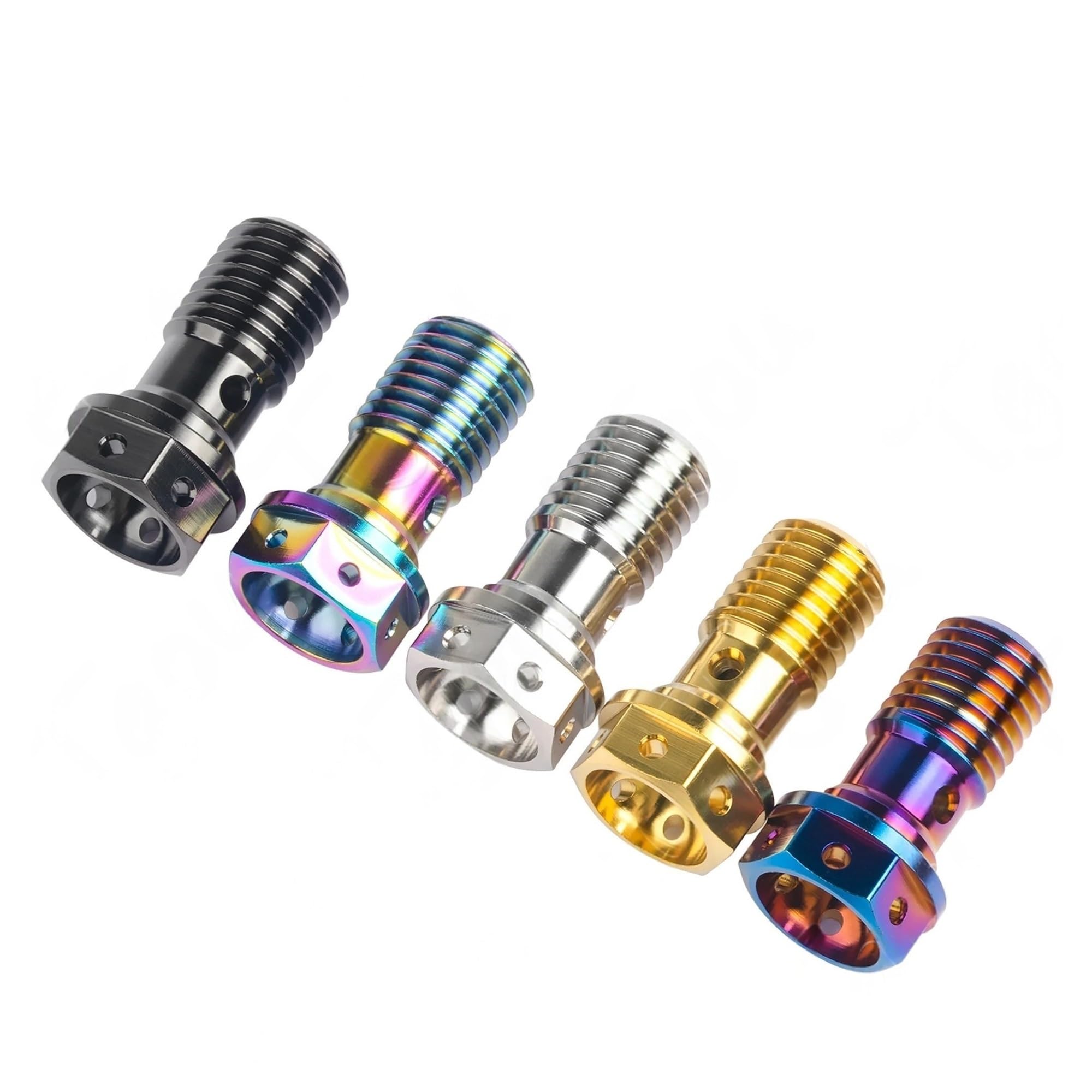 Bullone in titanio M10 con passo 1.0/1.25, viti banjo for tubi freno e frizioni a foro singolo/doppio(Double Titanium,1.0 Pitch)