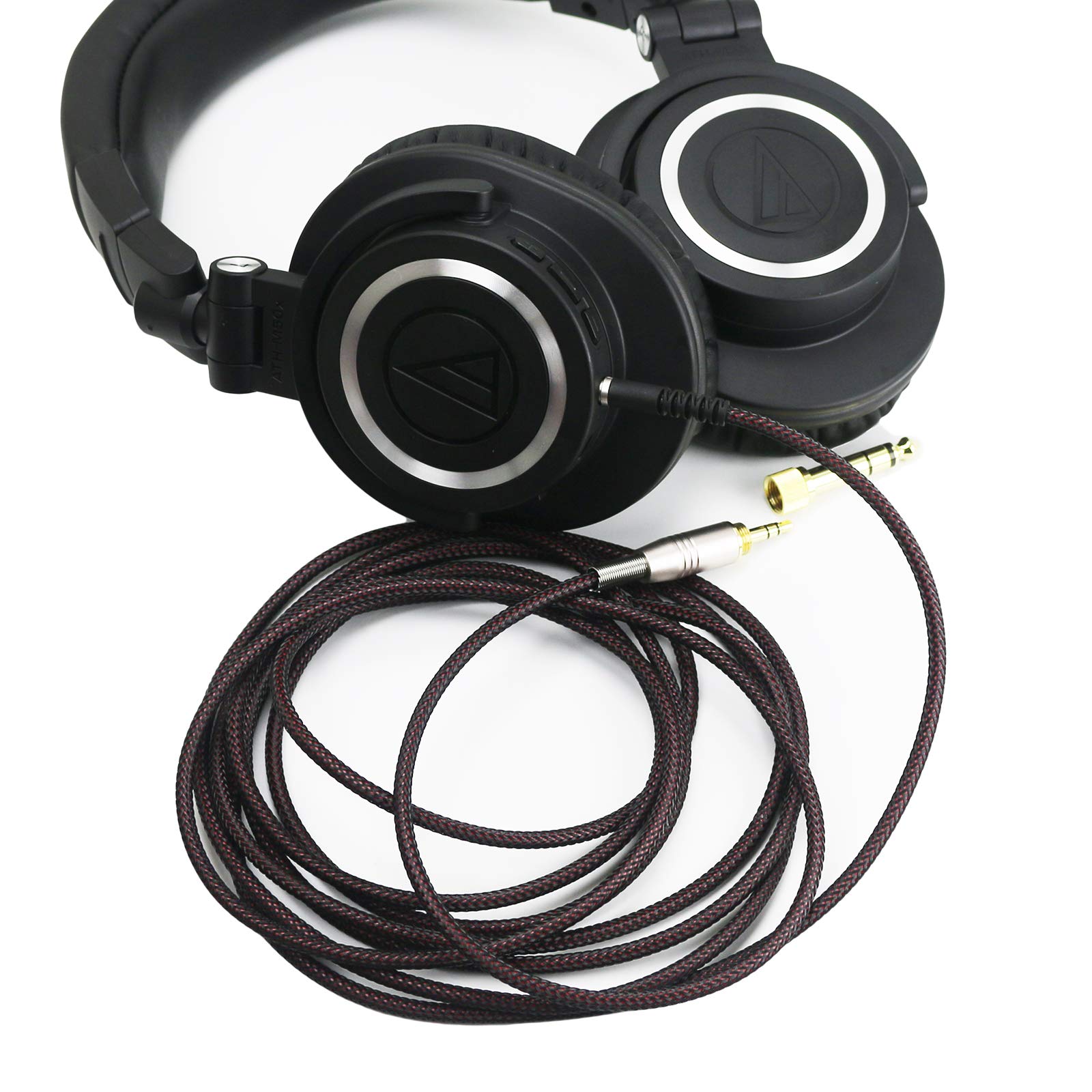 Câble audio de rechange compatible avec Audio-Technica ATH-M50xBT, ATH-AR3BTBK, ATH-SR50BT, ATH-ANC9, ATH-ANC7B, ATH-SR5BTBK, ATH-S700BT 3 m