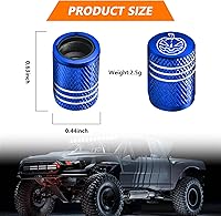 Vista 2 de Kewucn 5 tapas de vástago de válvula de neumático, cubierta de vástago de válvula de aleación de aluminio con forro de plástico de anillo de goma