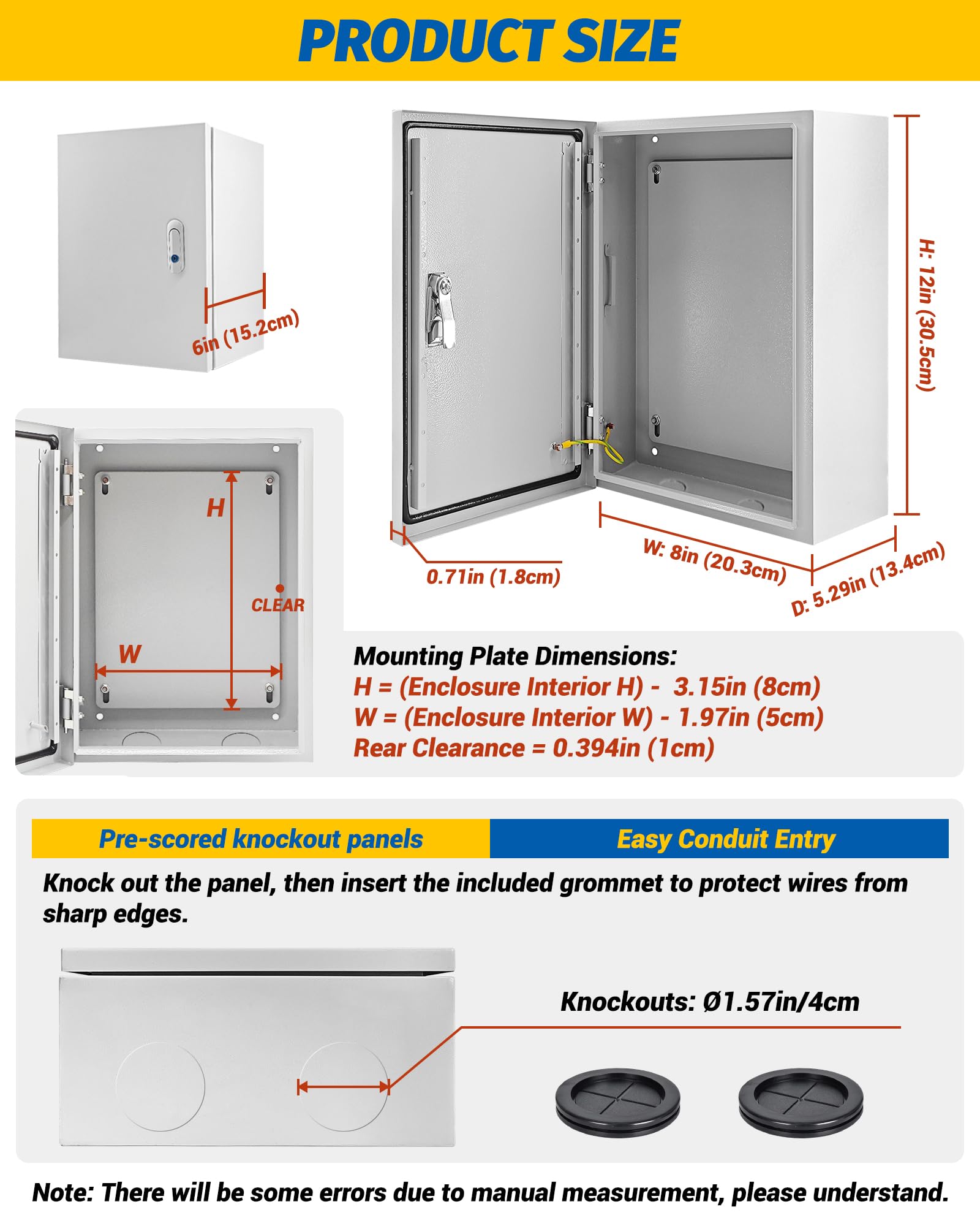 Steel Electrical Junction Box - IP66 Waterproof -6