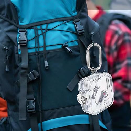 Miniatura 7 de VAEKNVG - Funda para Nothing Ear 2, funda protectora absorbente de golpes para auriculares Nothing Ear 2, carcasa rígida de TPU con mosquetón y