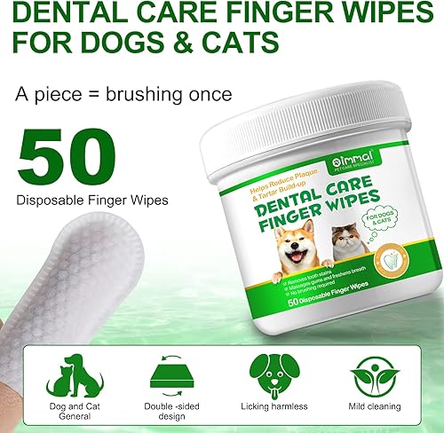 Miniatura 2 de Limpieza de dientes de perro, 50 unidades, toallitas de limpieza de dientes de mascotas para perros y gatos, kit de cepillo de dientes para perros,