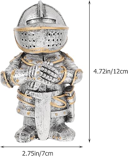Miniatura 2 de DECHOUS 1 pieza de ornamento de resina de caballero decoraciones de cruz al aire libre, estatua romana, estatua de guardia, escultura en miniatura,