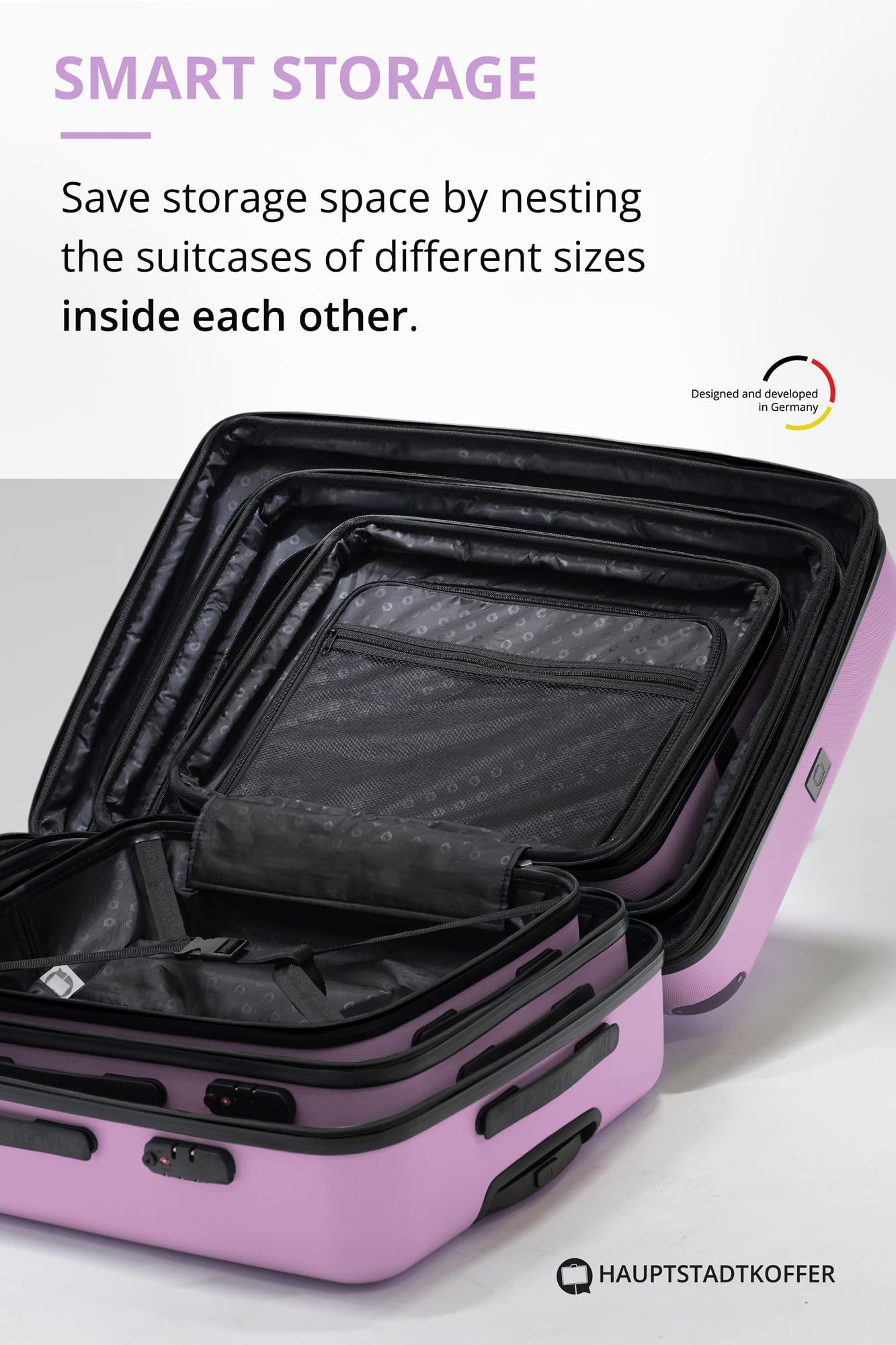 HAUPTSTADTKOFFER - Spree - Maleta rígida, Trolley expandible, Equipaje de Viaje, 4 Ruedas Dobles, TSA, 65 cm, 74 litros, Champán — view 303