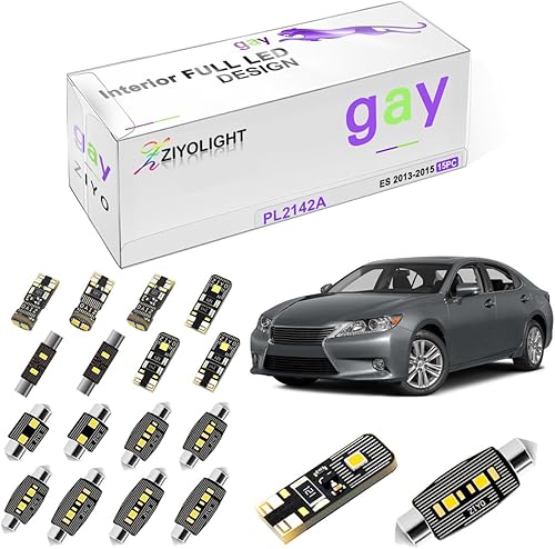 Miniatura 10 de ZIYOLIGHT - Kit de luces LED para interiores PL2139A para Lexus ES300 ES330 2002-2006, 6000K luces de cúpula blanca paquete de repuesto, bombillas