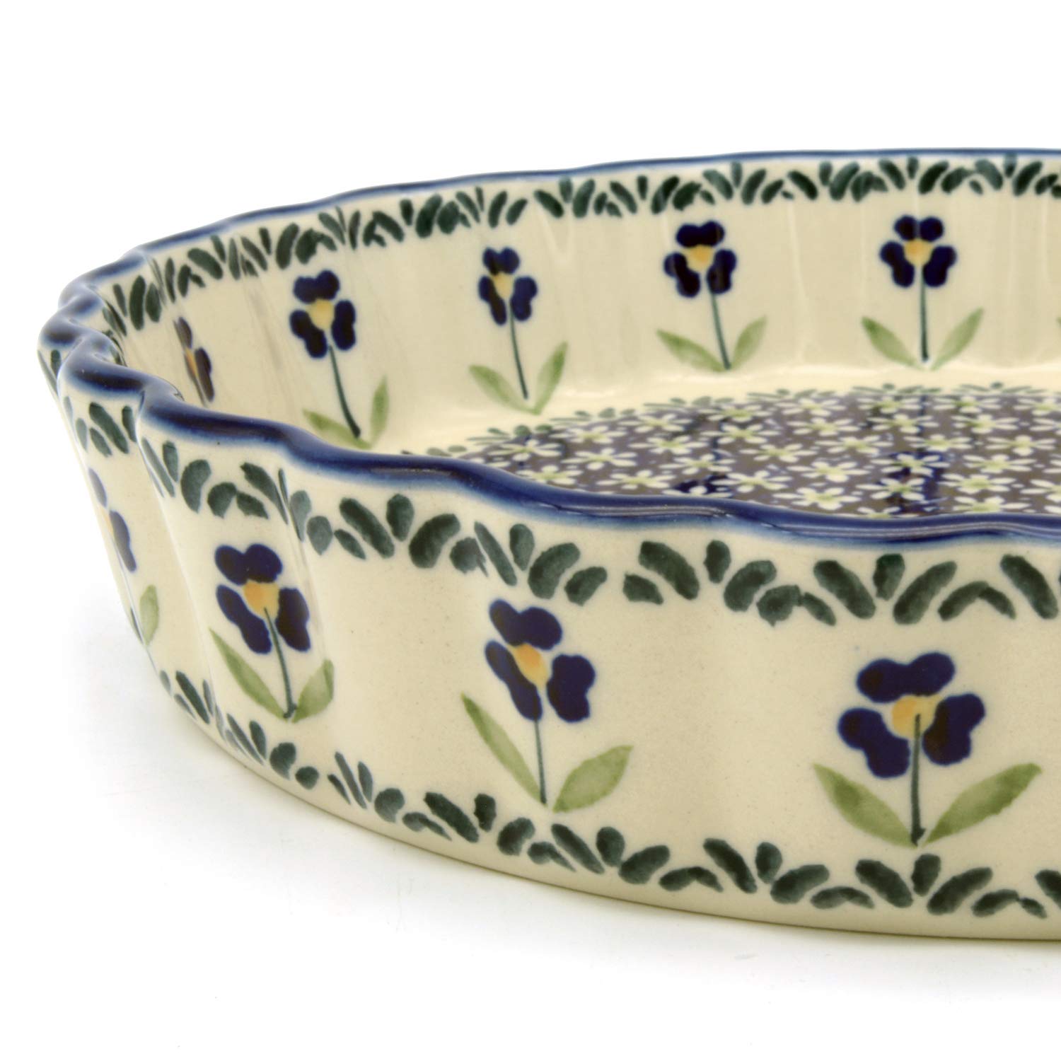 Bunzlauer keramik Tarte- oder Quiche-Form 23 cm (Dekor Angelika)