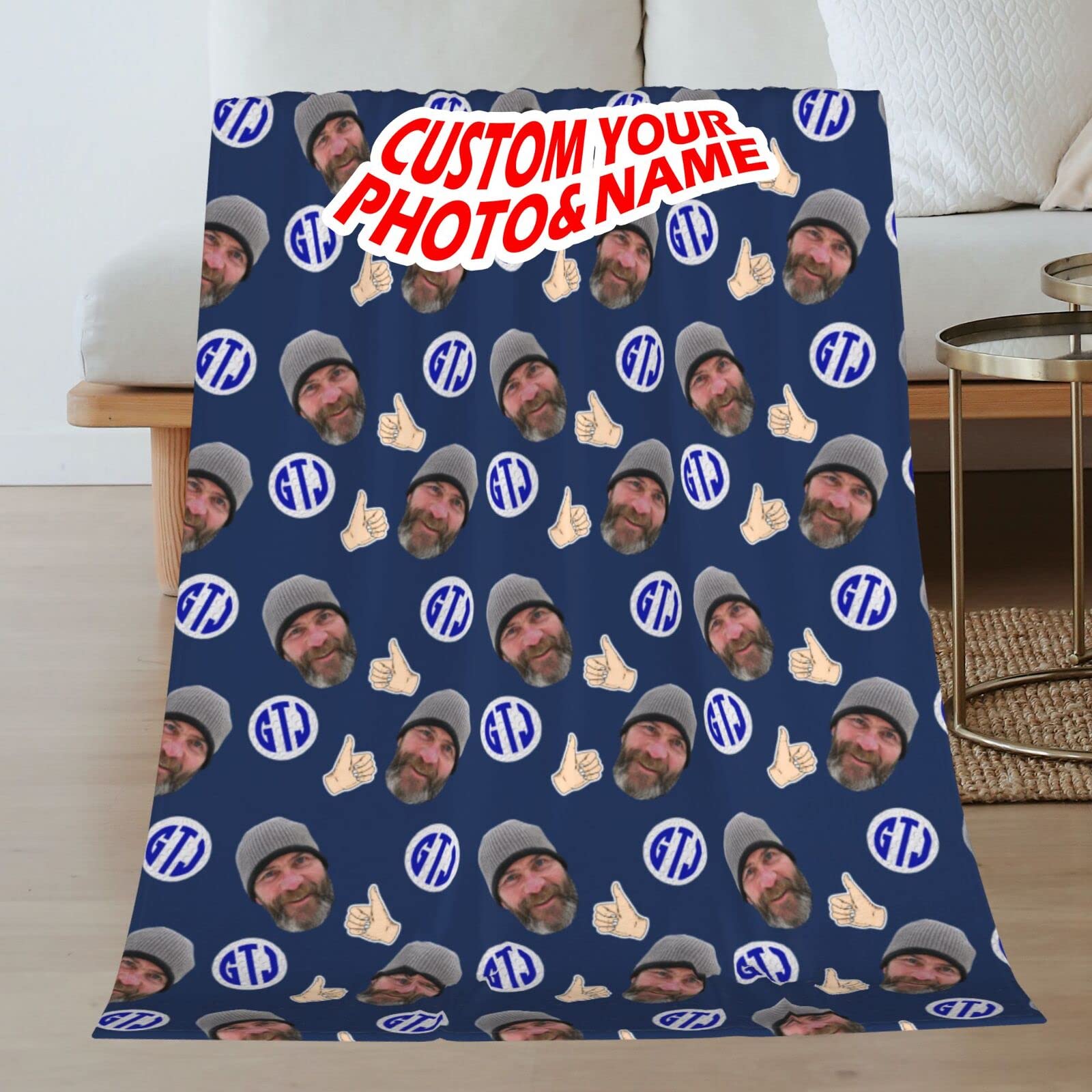 Amazon.com: Custom Photo Golf Face Throw Blankets | Dog Cat Pet Monogram  Name Sports Personalized Blanket for Child, Adults, Family, Souvenir Kids  Gift : Home u0026 Kitchen