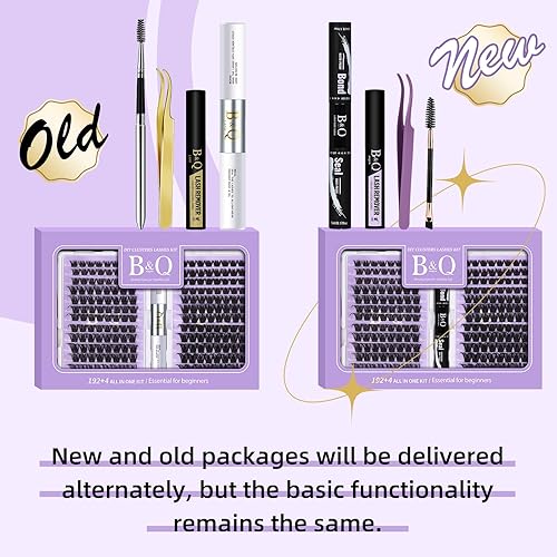 Miniatura 6 de B&Qaugen Lash Extension Kit 192 PCS Eyelash Extension Kit D Curl Lash Clusters Kit Wispy Individual Lash Kit DIY Lash Extension Kit with Lash Glue