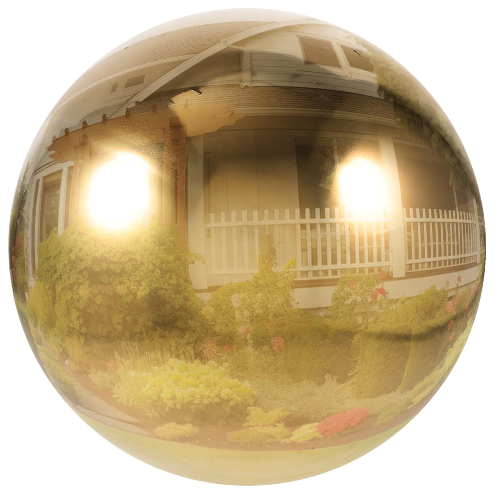 UKCOCO Boule Décorative Extérieure Acier Inoxydable Réfléchissant Miroir Creuse Dorée Or Titanium Boule Flottante pour Jardin et Étang Décoration Métallique Résistante