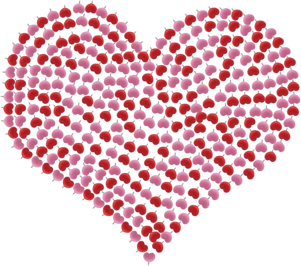 Ewanda store 50 Pcs Heart Pattern Thumb Tacks ThumbNails PushPins Push Pins Soft Flat Push Pins for Photos Wall,Maps,Bulletin Board or Corkboards,Home,School,Office