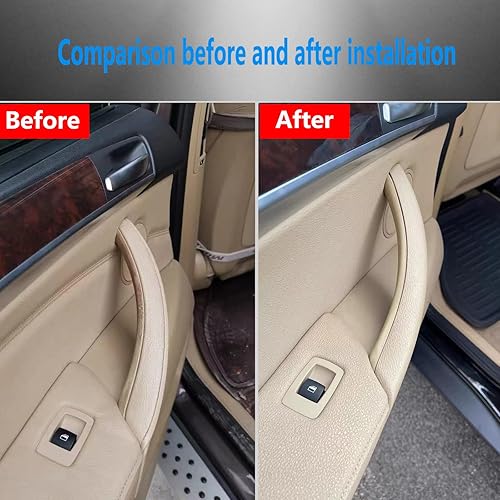 Miniatura 3 de Cubierta de manija de puerta compatible con BMW X5 Series E70E70 LCI 2008-2013, BMW X6 Series E71E72 2008-2014 (3 piezas) (beige)