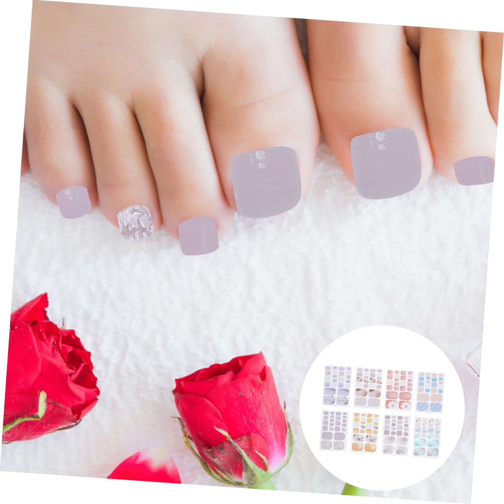 CALLARON 5 Set Adesivi Per Unghie Decorativi Stickers Per Unghie Dei Facile Applicazione Per Manicure E Pedicure Per Condividere Con Amiche E Famiglia 8 Fogli*5