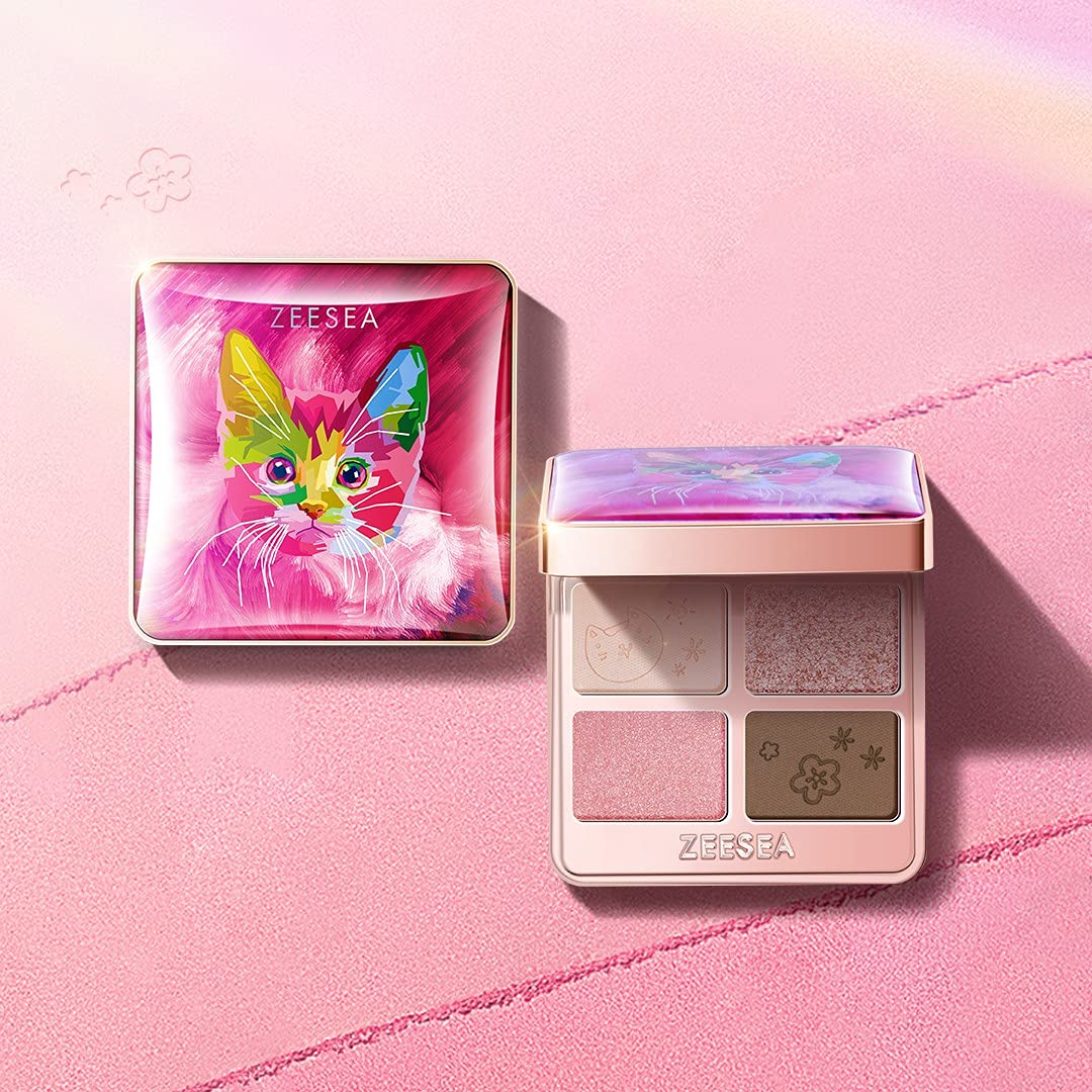 Amazon.com : zeesea Tipsy Kitty Eyeshadow Quad,4 Colors Mini Matte