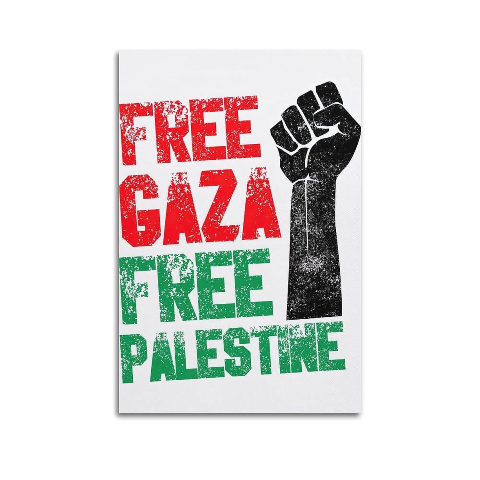 XKUGA Anti War Poster Free Palestine Resilience Gaza Review Modern Decorative Canvas Prints - Ideal Wall Art for Family, Man Cave, Game Room, Boys & Girls Bedroom 20x30inch(50x75cm)