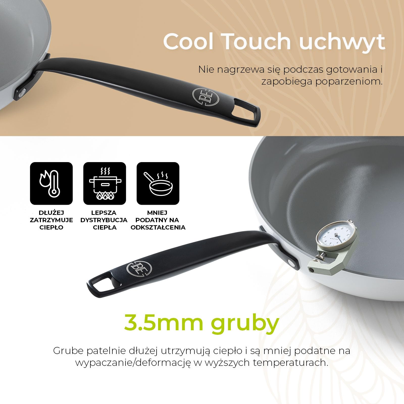 BE Living Rondel z pokrywką - Ø 28 cm - Pojemnik do gotowania indukcyjnego - Nadaje się do wszystkich źródeł ciepła - biały