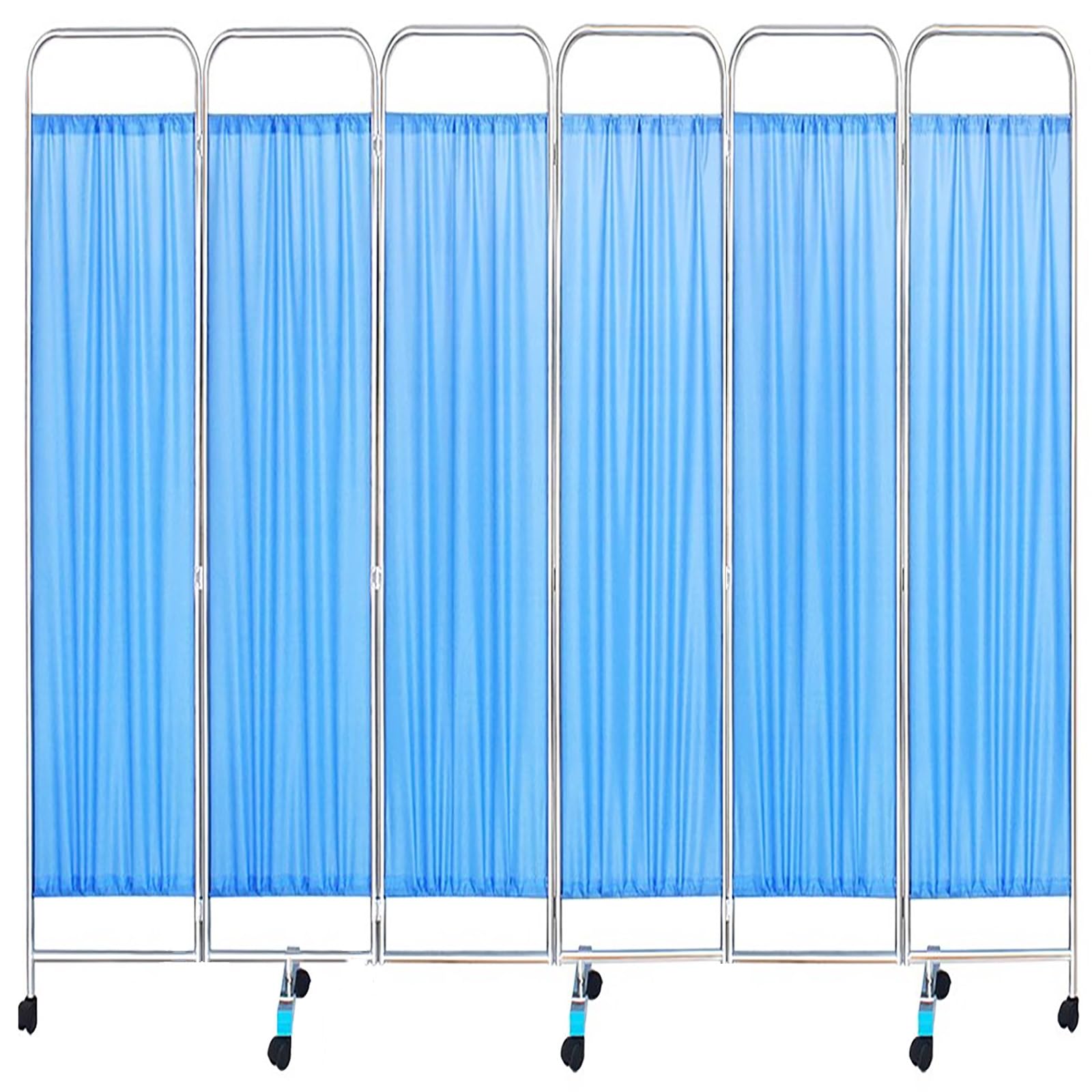 Écran de confidentialité médical bleu à 6 panneaux amovibles pour hôpital