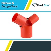 Vista 5 de SharkBite Medidor de profundidad de 1-1/4 a 2 pulgadas y herramienta de desbarbado de tubos, cobre, PEX, CPVC, PE-RT, HDPE, UXLG03