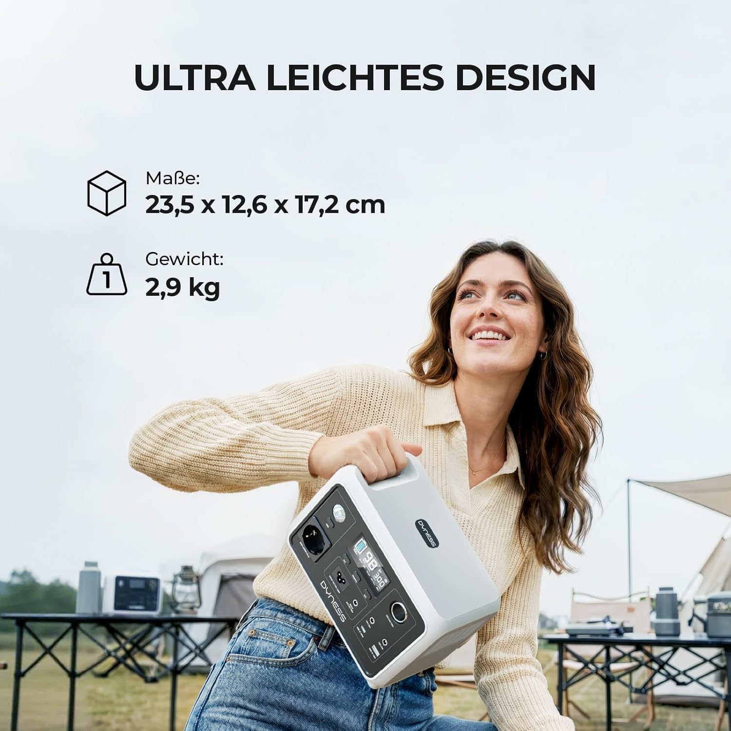 Dyness Power Station portatile da 300 W, batteria LiFePO4, presa elettrica portatile, 256 Wh, con 6 uscite e 4 opzioni di ricarica, alimentazione di emergenza per campeggio, camper, viaggi e emergenze