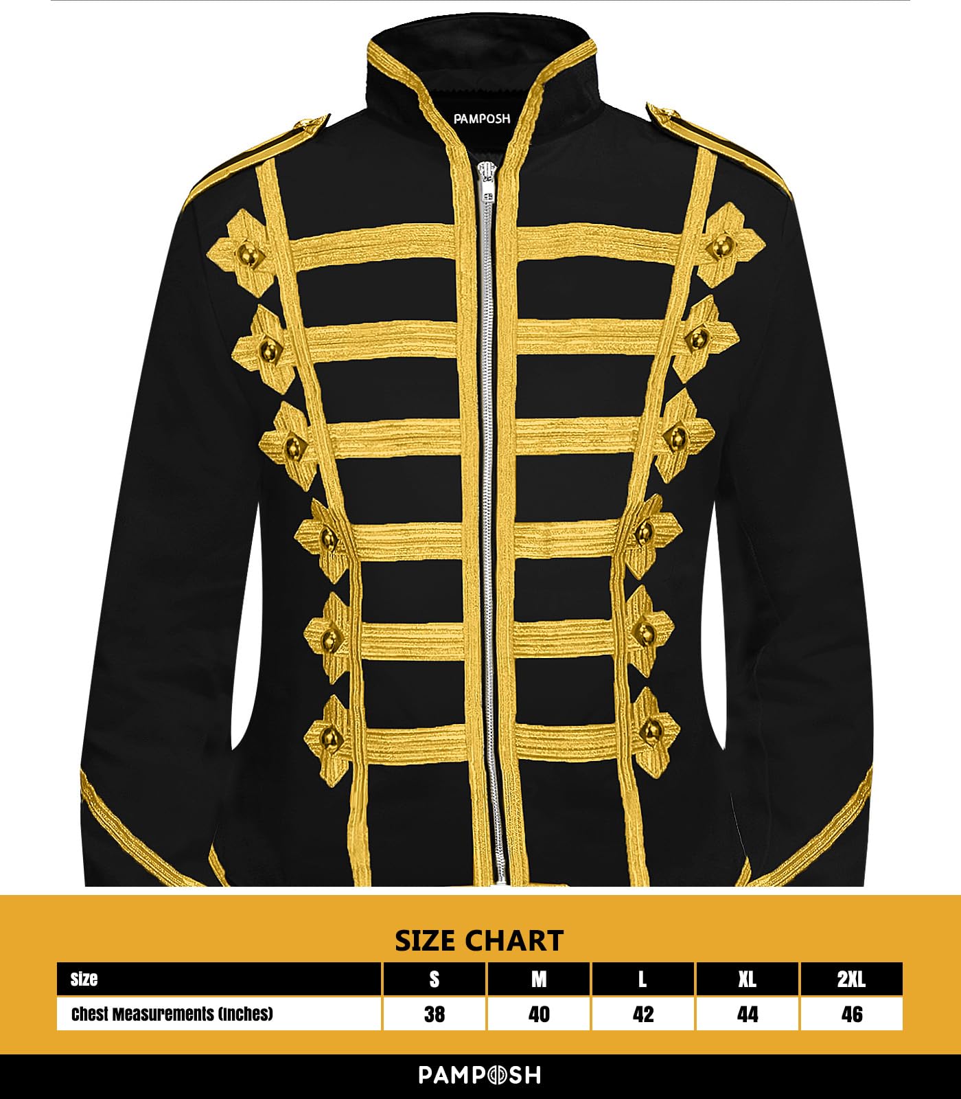 Pamposh Steampunk Hussar Napoleon Military Drummer Parade Jacke