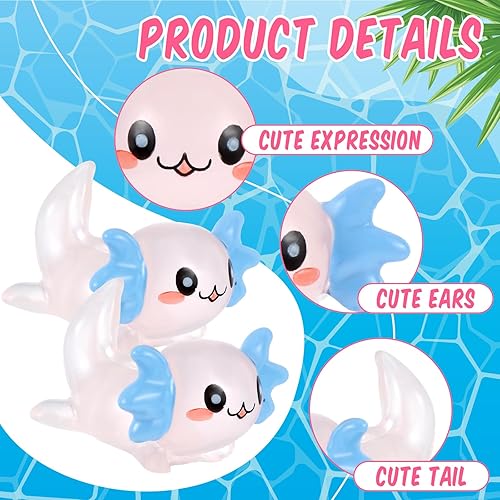 Miniatura 3 de Lewtemi 12 piezas de minilote de resina con dije de ajolote de animal, regalo en miniatura, jardín, paisaje, acuario, adorno de plantas en maceta,