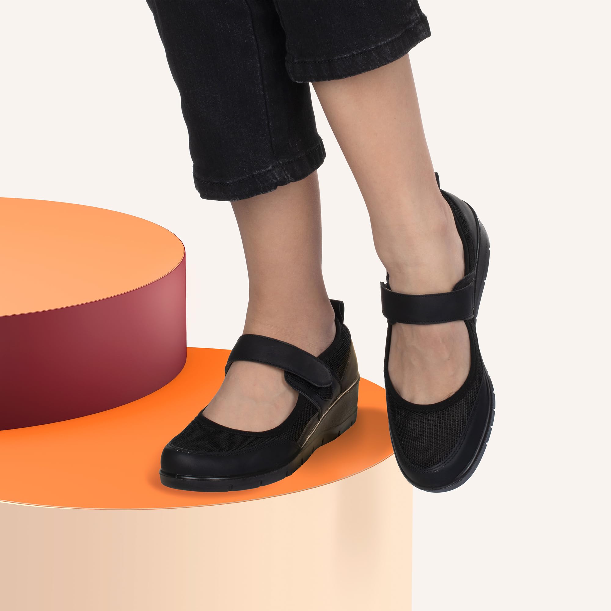 JOMIX Moda damska Buty na co dzień Obcas Zbocze Lato Antypoślizgowe Buty Do Spaceru Długie Noszenie Nie Nosić Łatwy W Wkładaniu I Zdejmowaniu Stopy WCS250191